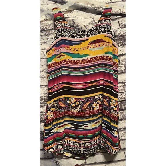 Sady & Lu BOHO Sleeveless Mini Dress Medium U Shaped Neckline - Picture 1 of 7